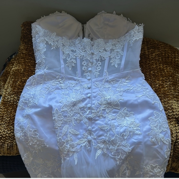 Lace Embellished White Wedding Gown - Picture 13 of 13